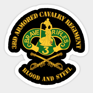 3rd Armored Cavalry Regiment DUI - Blood and Steel Sticker